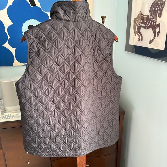 Women's Lands End Black Quilted Puffer Vest with Buttons size M (petite) - Picture 4 of 8
